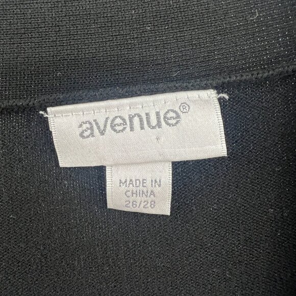 Avenue Black Open Front 3/4 Sleeve Knit Cardigan Sweater Women's 26/28 - Picture 2 of 5